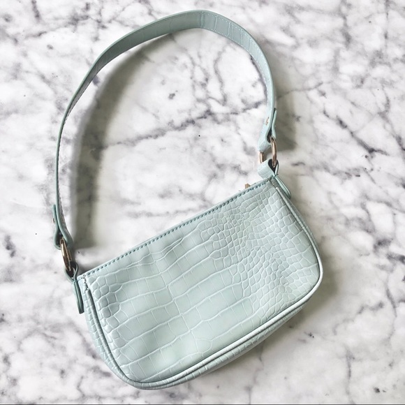 croc effect 90s shoulder bag